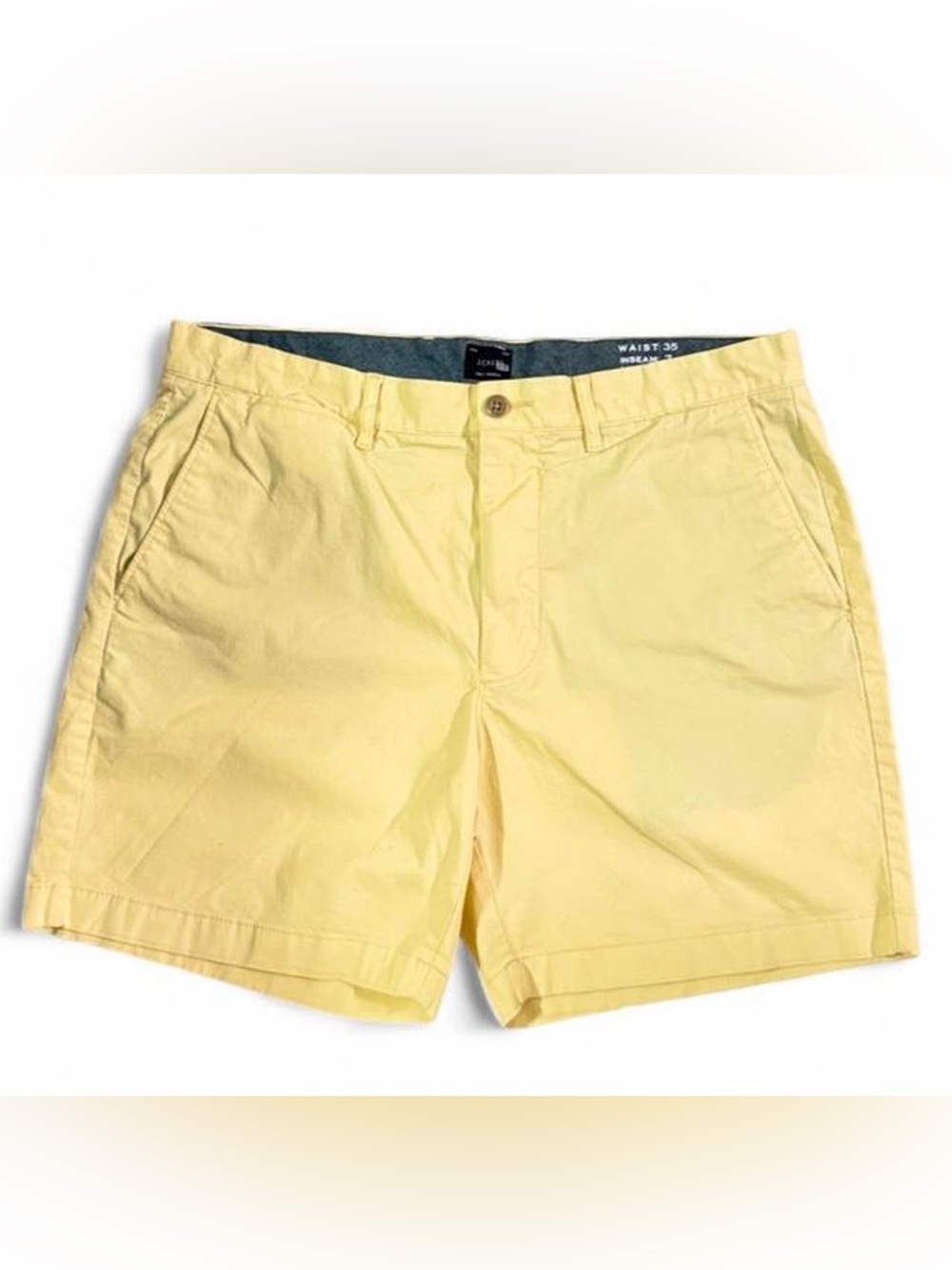 J. Crew Pale Yellow Flat-Front Chino Shorts